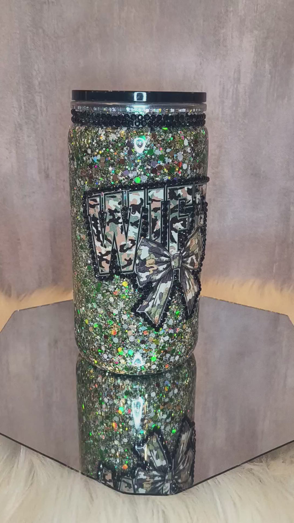 WIFEY 16 oz acrylic libby style snowglobe tumbler