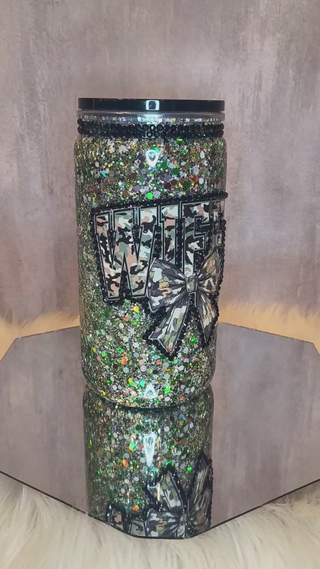 WIFEY 16 oz acrylic libby style snowglobe tumbler