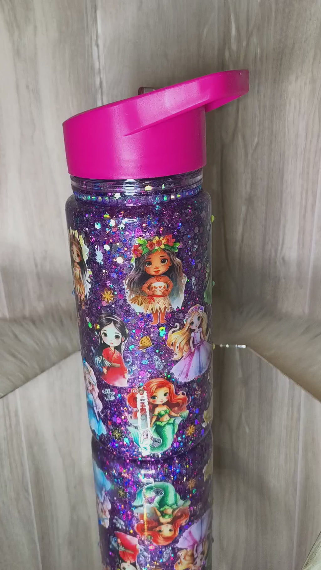 PRINCESS 10 oz acrylic kids snowglobe tumbler