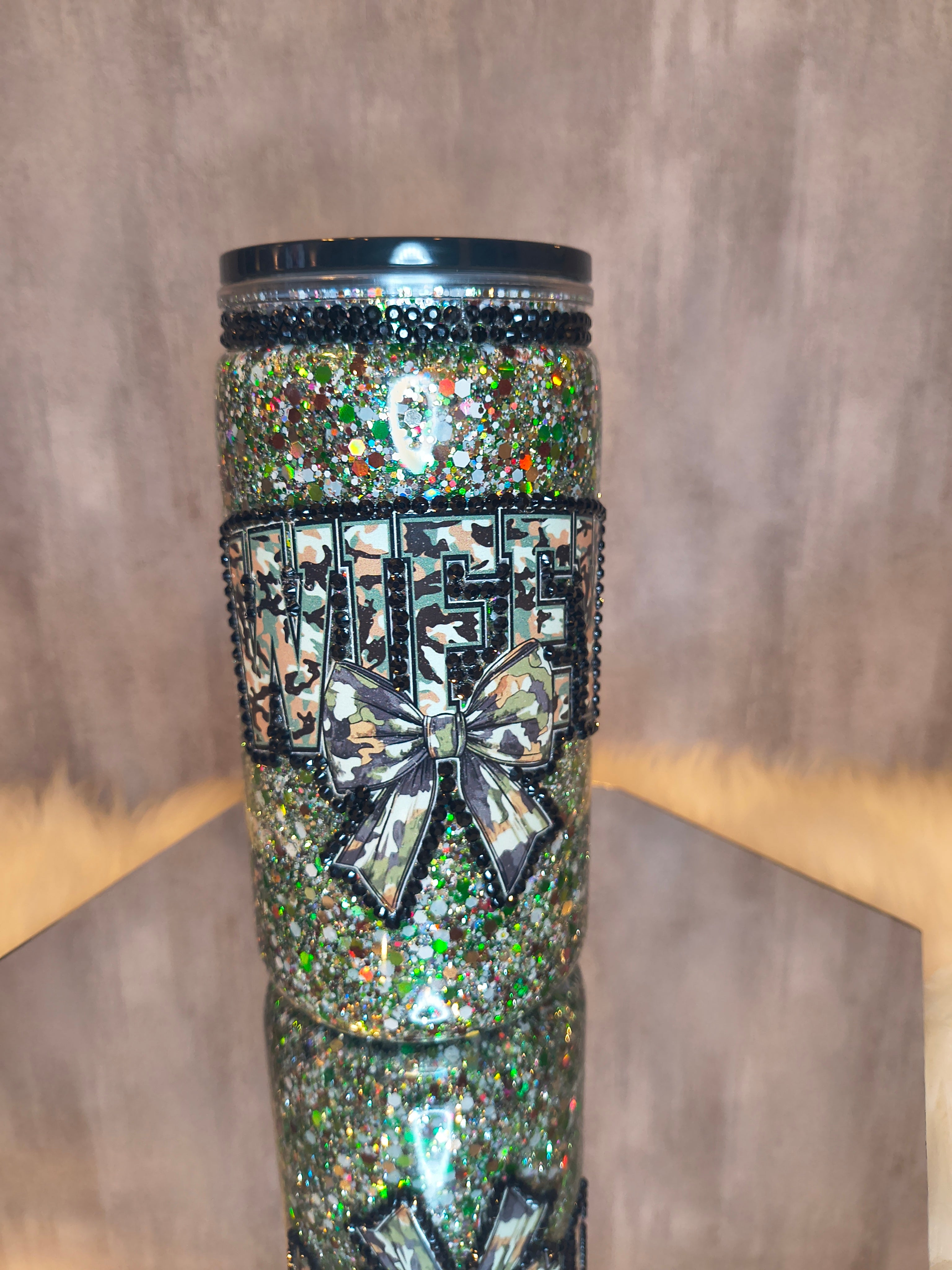WIFEY 16 oz acrylic libby style snowglobe tumbler