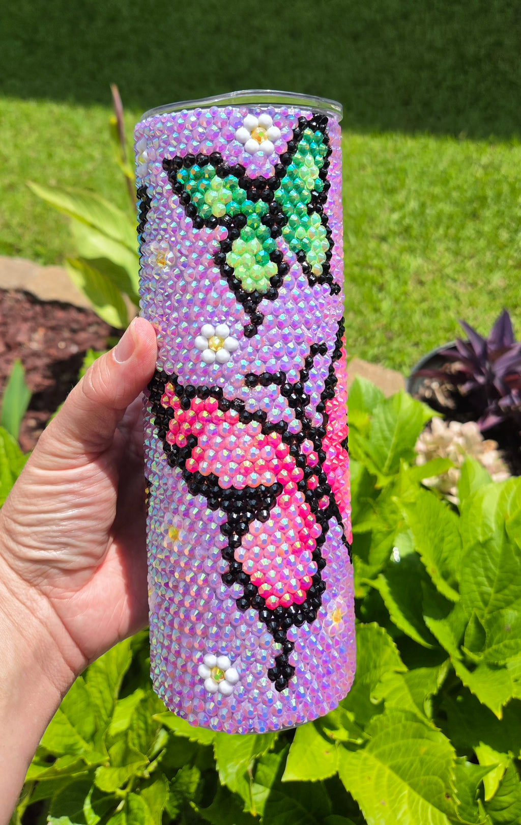 20 Oz rhinestone Stainless steel BUTTERFLY tumbler