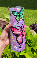 20 Oz rhinestone Stainless steel BUTTERFLY tumbler