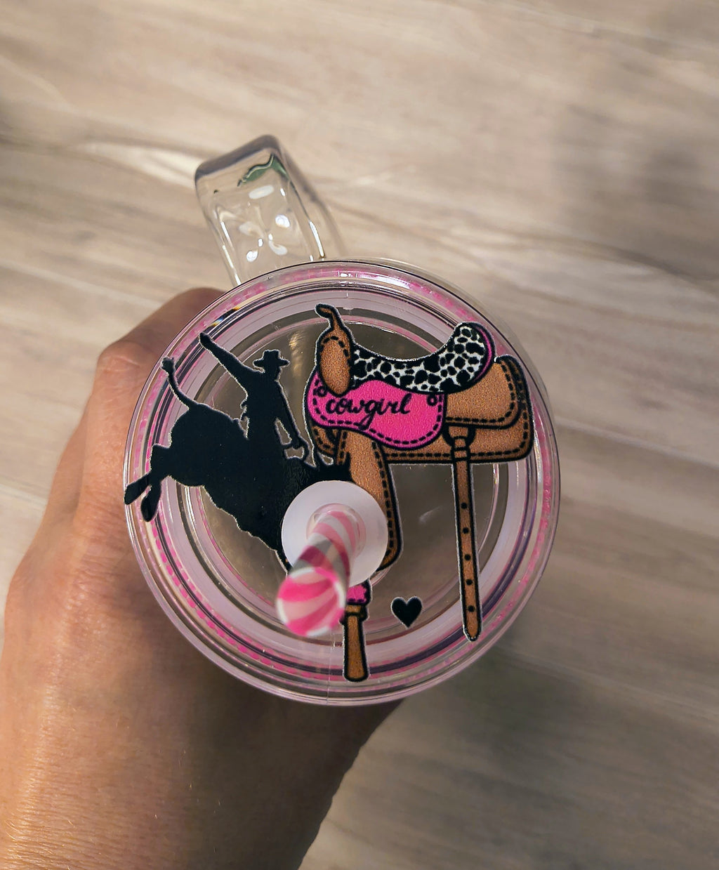 STAY WILD COWGIRL 20oz acrylic snowglobe with handle