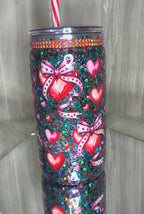 HEART WITH BOW 16 oz acrylic snowglobe tumbler