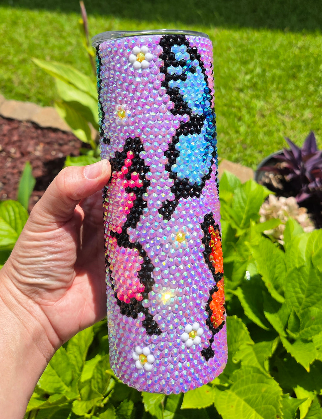20 Oz rhinestone Stainless steel BUTTERFLY tumbler