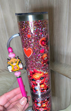 COW/COFFEE/HEART 20oz stainless steel snowglobe tumbler with matching pen