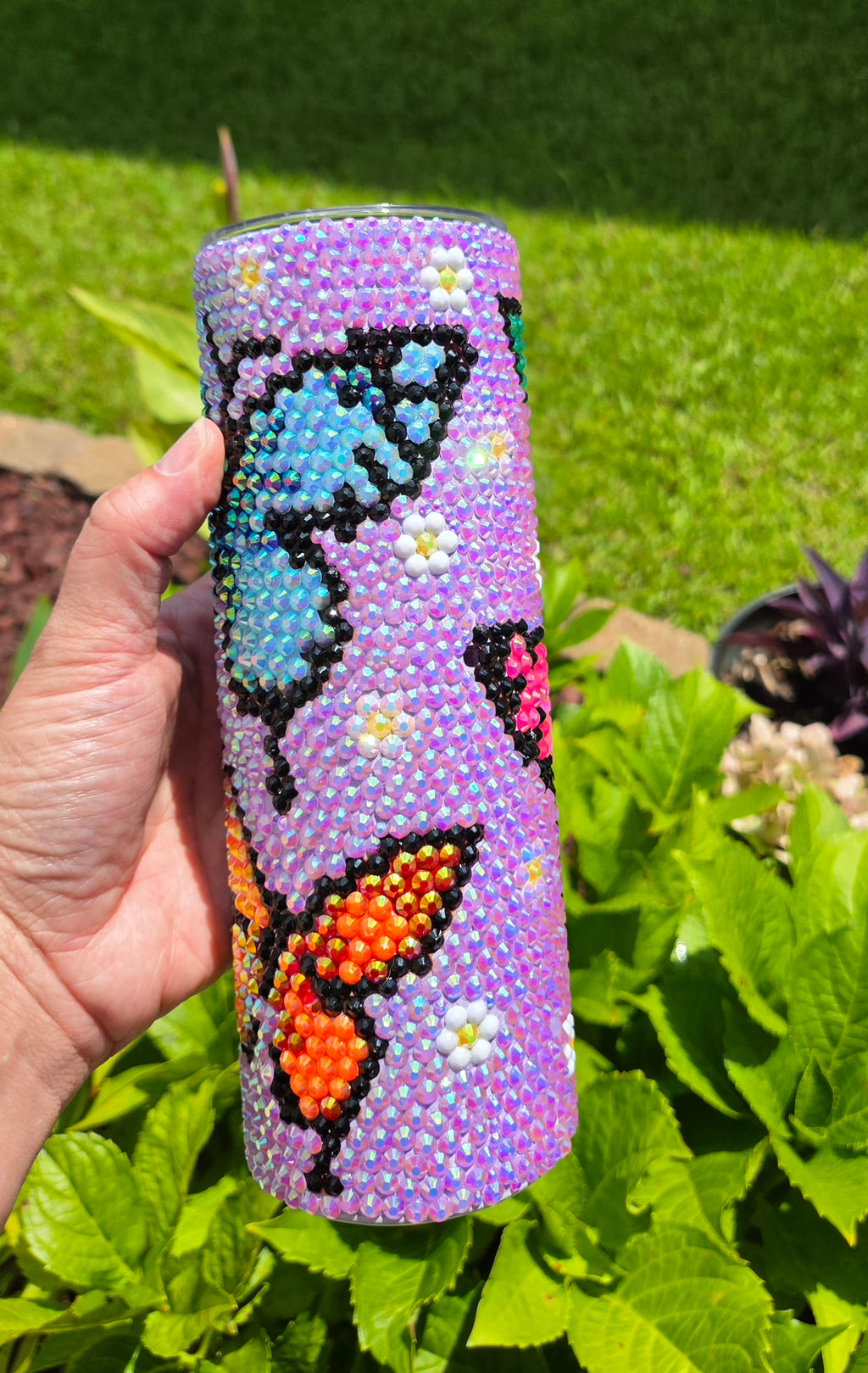 20 Oz rhinestone Stainless steel BUTTERFLY tumbler