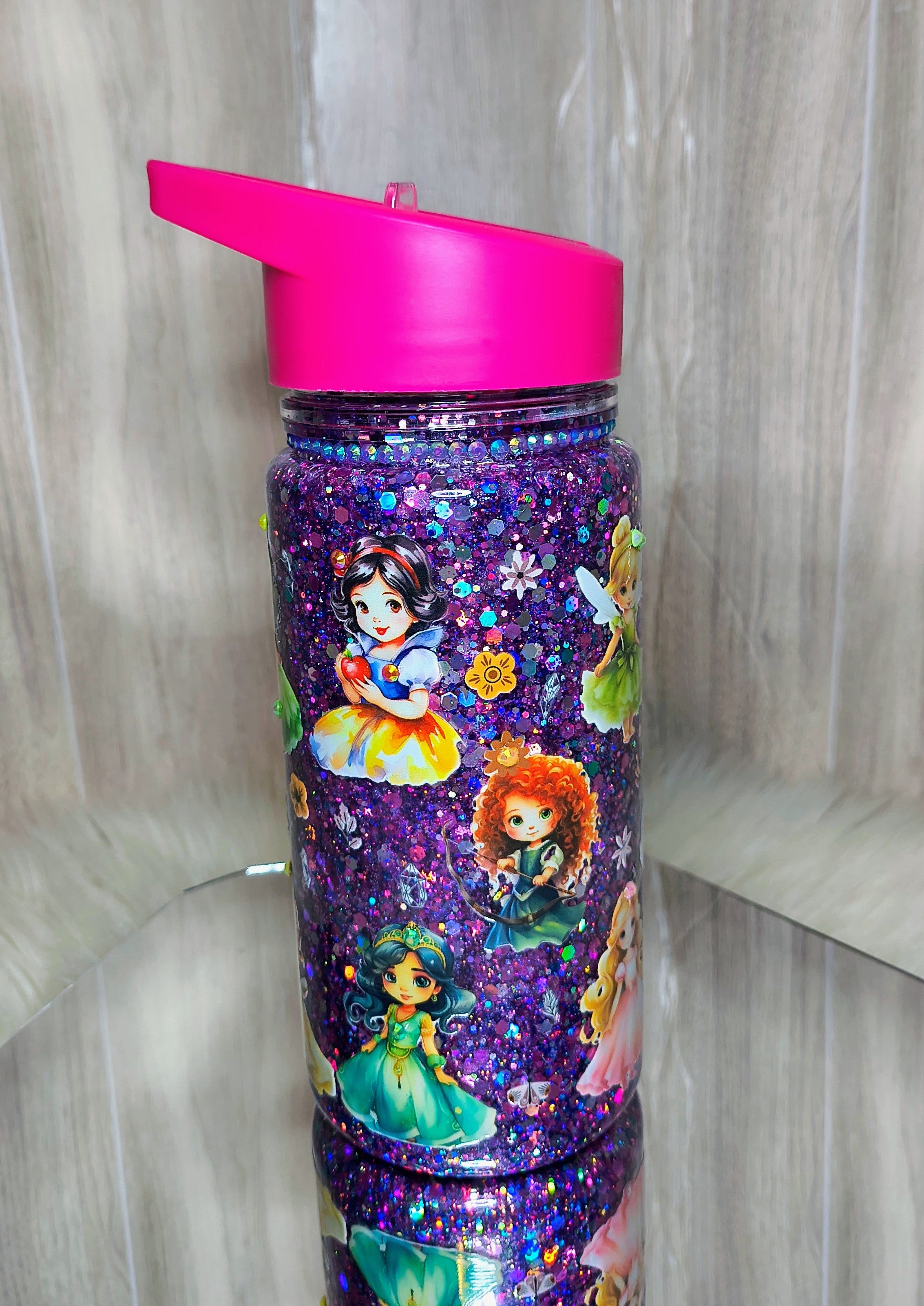 PRINCESS 10 oz acrylic kids snowglobe tumbler