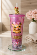 COW/CACTUS/HOWDY 24oz snowglobe acrylic tumbler with cow topper