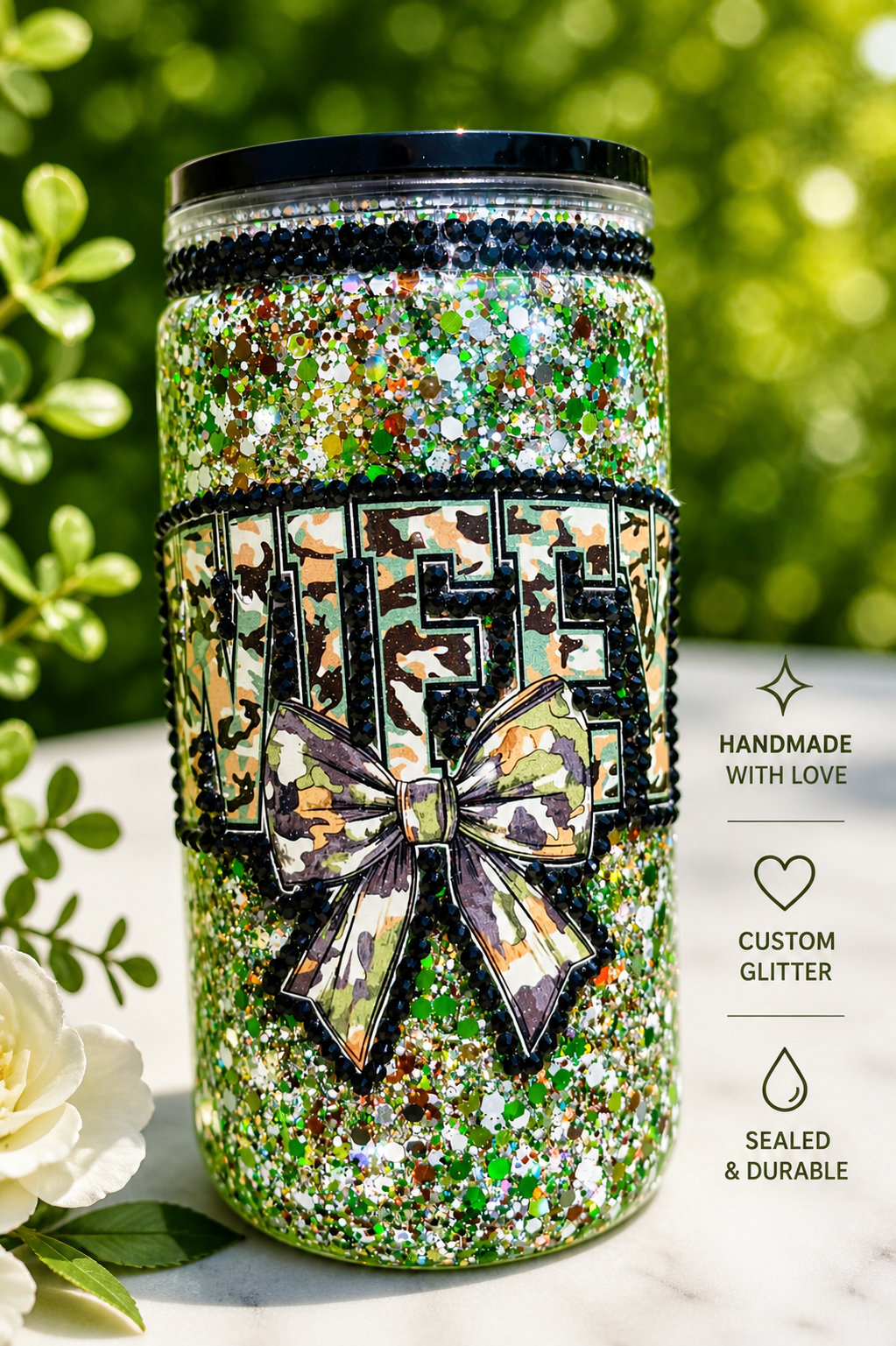 WIFEY 16 oz acrylic libby style snowglobe tumbler