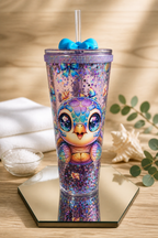 SEA TURTLE 24 oz snowglobe acrylic tumbler with topper